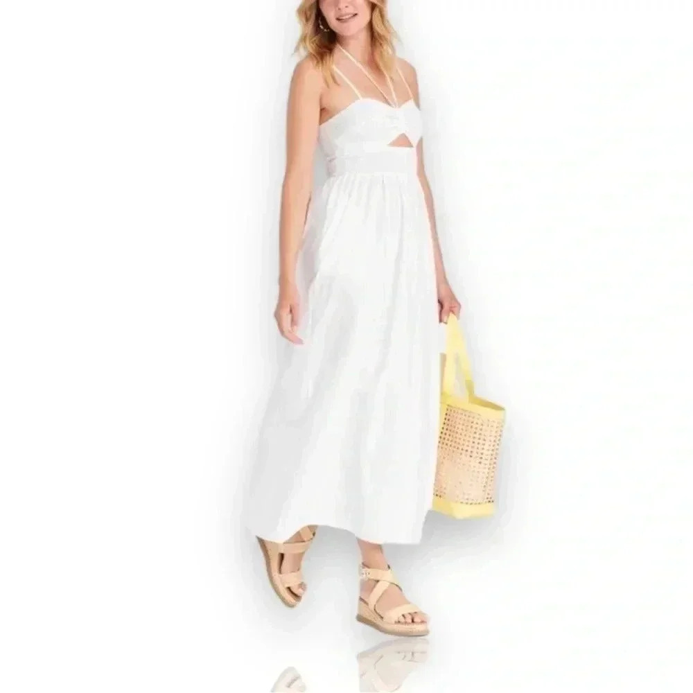 Medium Universal Threads Smocked Cut-Out Maxi Sundress Dress